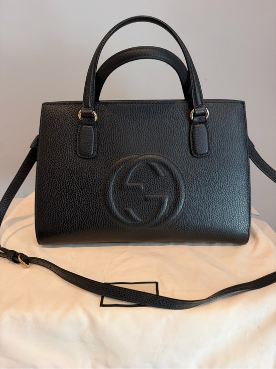 Gucci Handbags - Authentic Gucci Soho Black Leather Top Handle Satchel